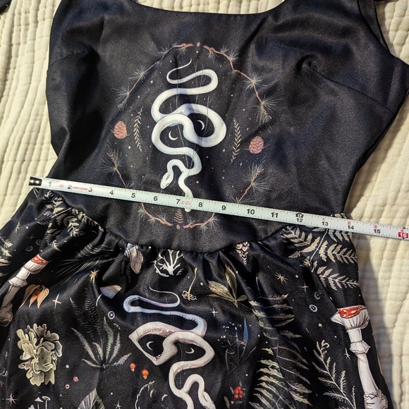 CORAMOON Snake Botanical Mushroom Witchy Fairycore Cottagecore Maxi Dress M/L - Picture 9 of 9